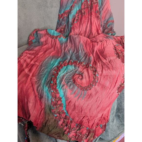 Beautiful Scarf Pink, blue, brown 39 x 67 NWT - Picture 4 of 5